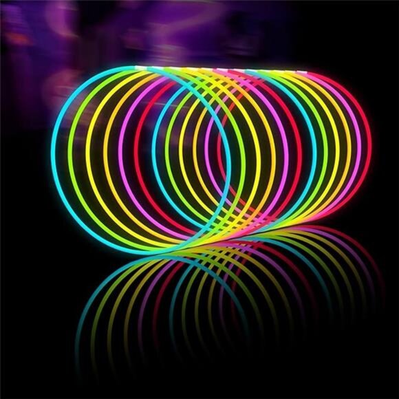 Glow Sticks Bulk 100ct 22'' Glow Necklaces with Connectors, for Party Festivals - Picture 7 of 7